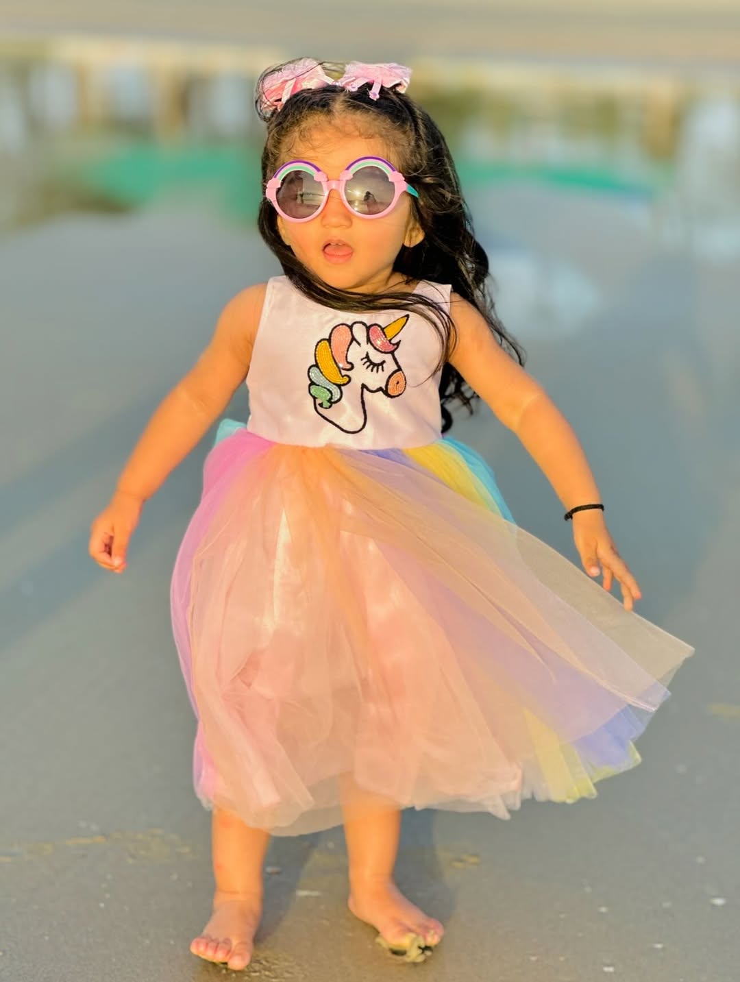 Rainbow Unicorn Dream Tulle Dress for Girls