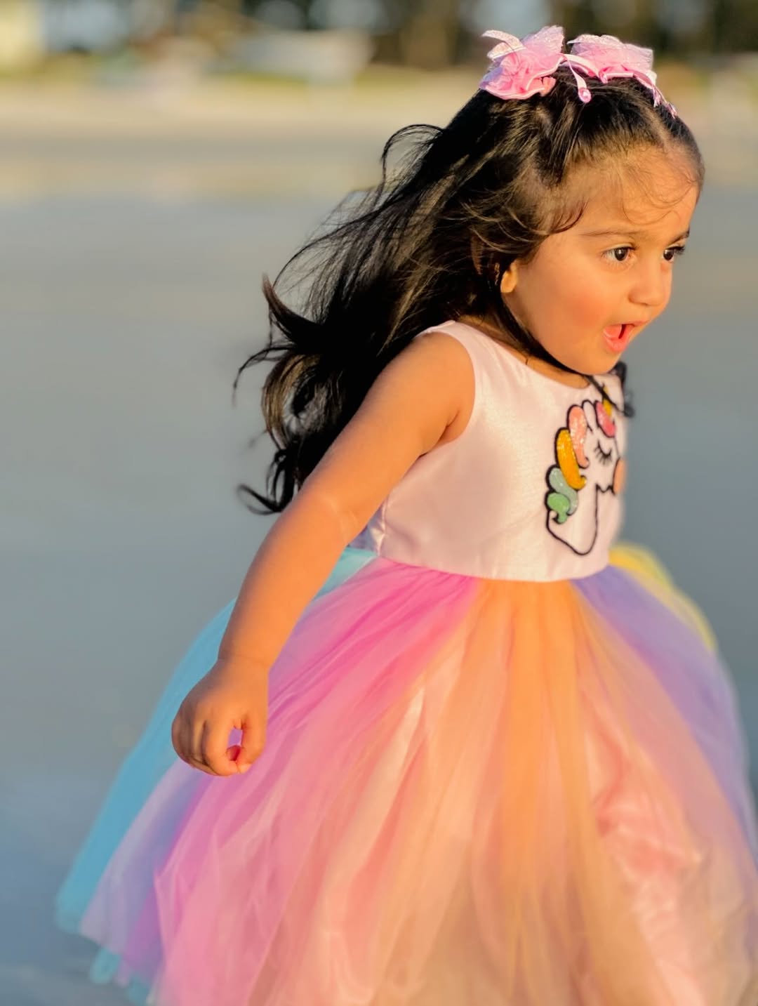 Rainbow Unicorn Dream Tulle Dress for Girls