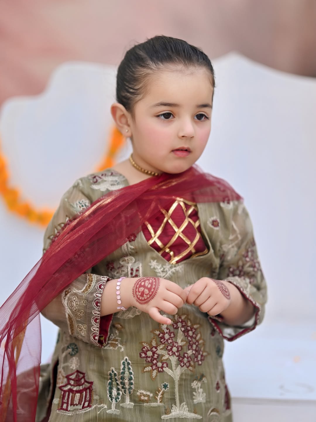Aria Olive Festive Gharara Set