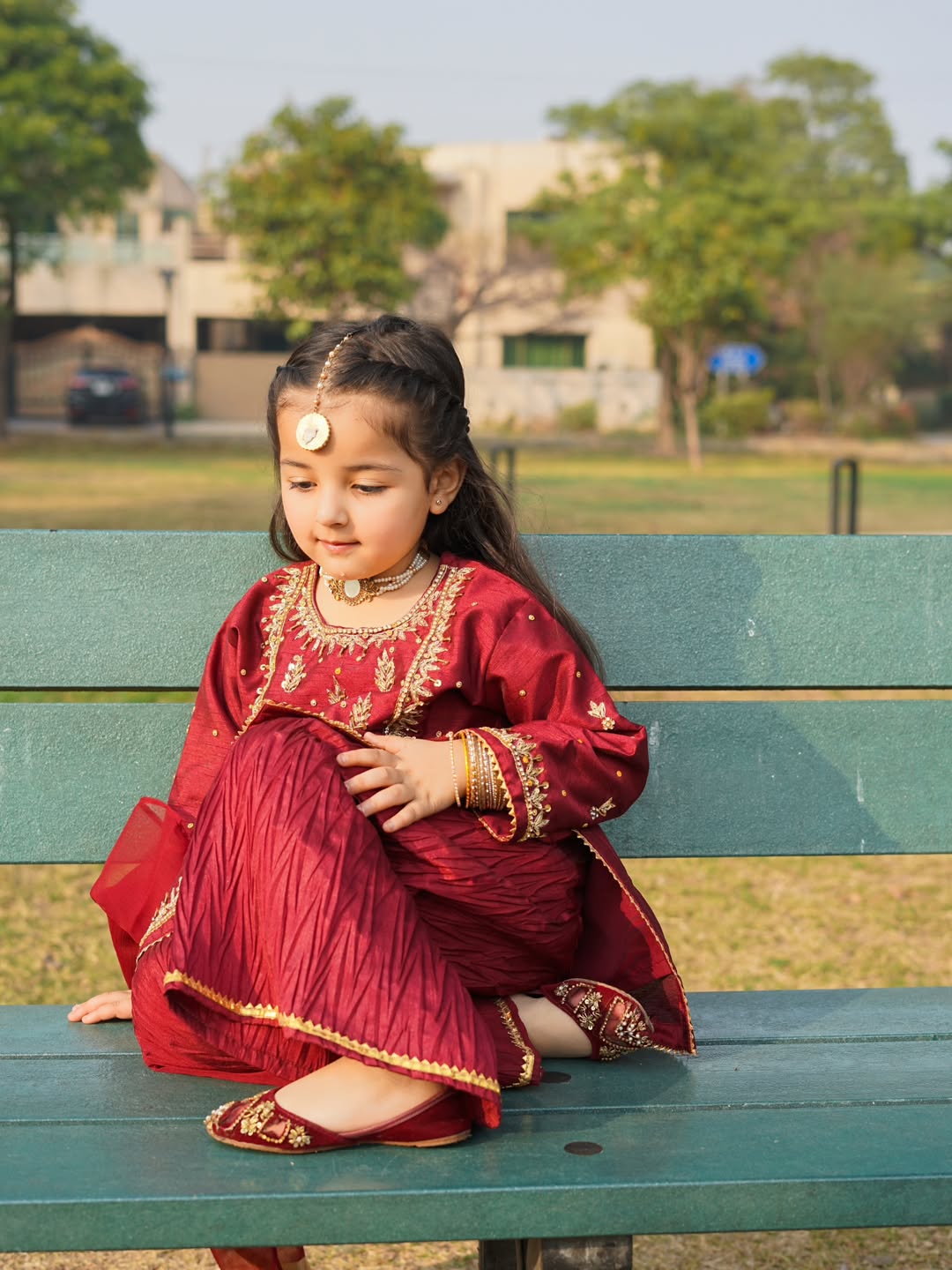 Royal Ruby Festive Sharara Set