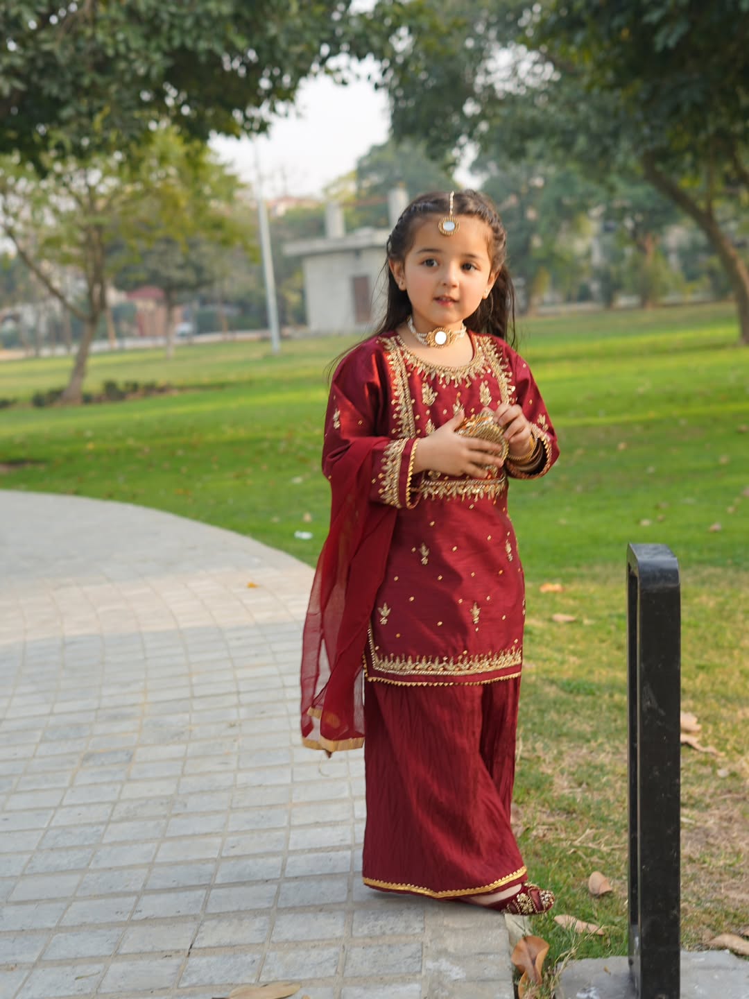 Royal Ruby Festive Sharara Set