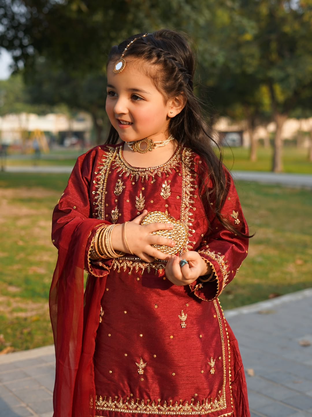 Royal Ruby Festive Sharara Set