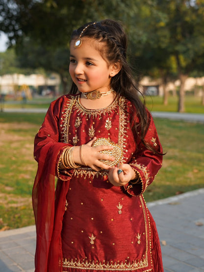Royal Ruby Festive Sharara Set
