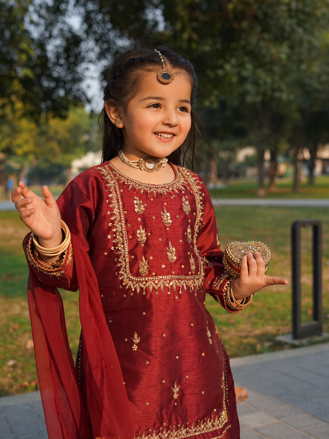 Royal Ruby Festive Sharara Set