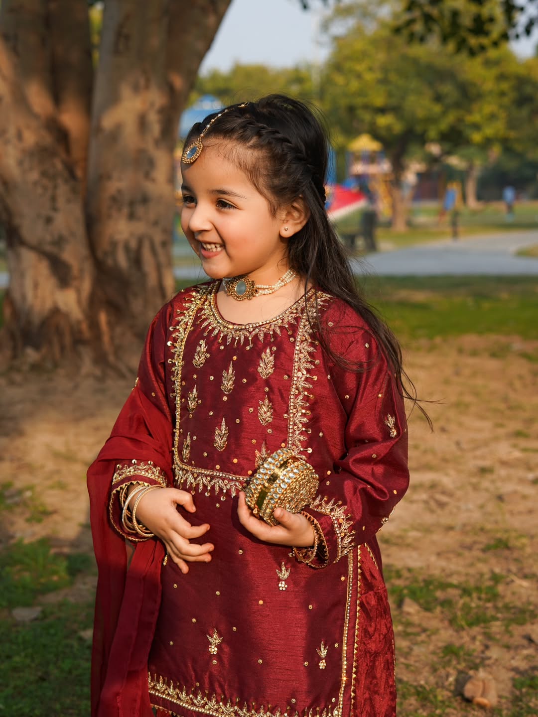 Royal Ruby Festive Sharara Set