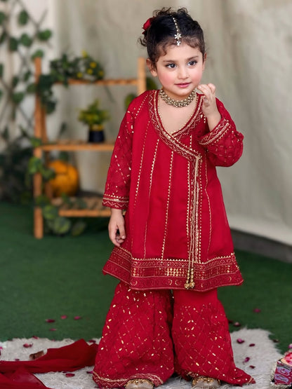 Meherza Crimson Regal Patiyala Set