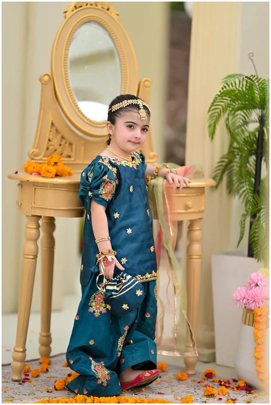 Ira Royal Peacock Dhoti Set
