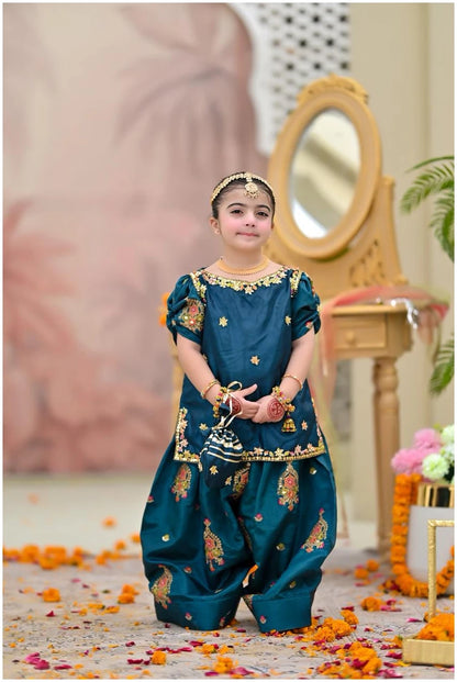 Ira Royal Peacock Dhoti Set