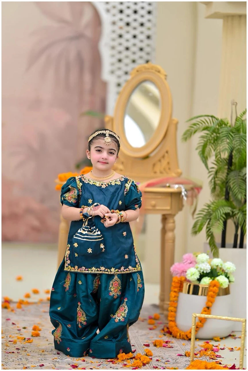 Ira Royal Peacock Dhoti Set