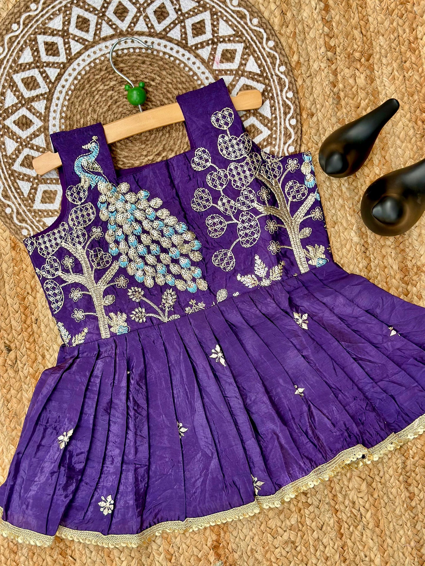 Effortless Embroidery Work Pure Gold crush Lehengha and Top for Kids