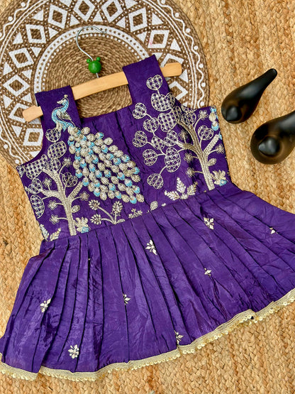 Effortless Embroidery Work Pure Gold crush Lehengha and Top for Kids