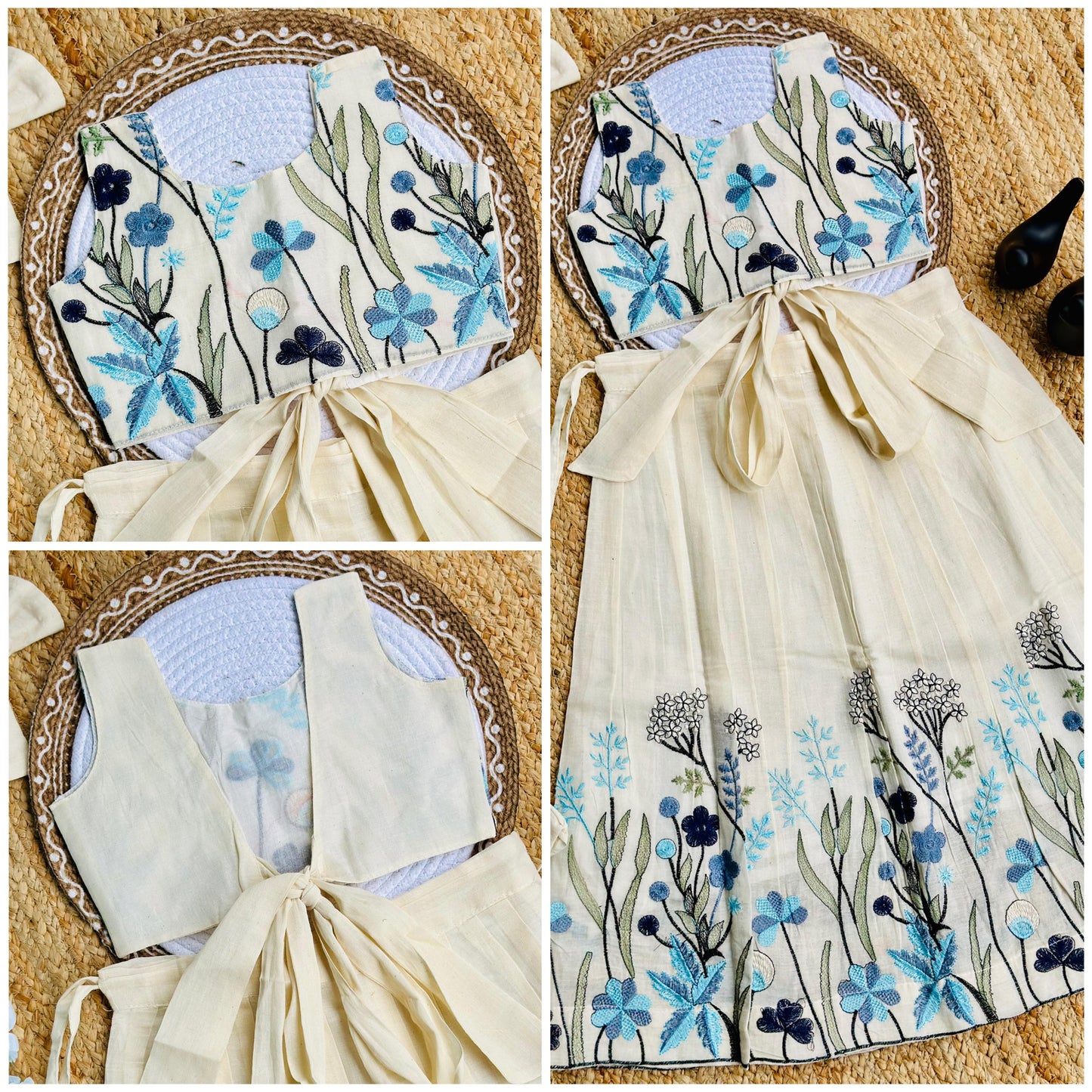 Bloom in Style Floral Embroidery Kids Lahenga Choli