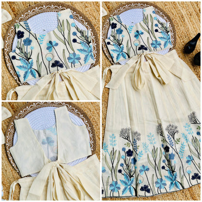 Bloom in Style Floral Embroidery Kids Lahenga Choli
