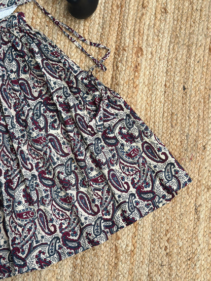 Paisley Cotton Kids Top & Skirt Set