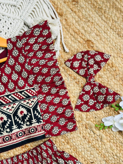 Cool Comfy Jaipuri Cotton Fabric Kids Lahenga Choli