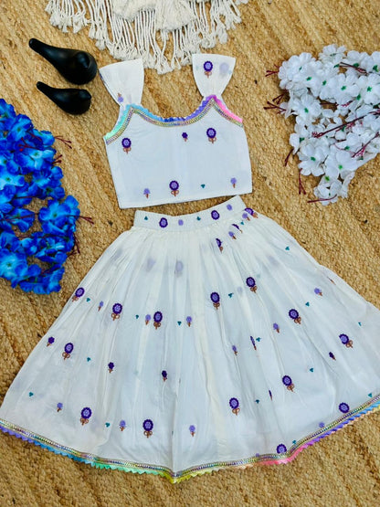 Trending Embroidery Work On Cotton Fabric Skirt Top