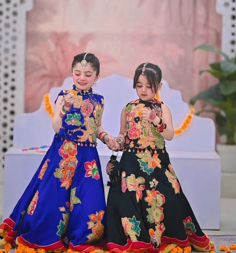 Aadhya Bloom Floral Kids Lehenga Choli