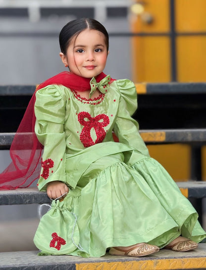 Pistachio Pop Ethnic Sharara Set