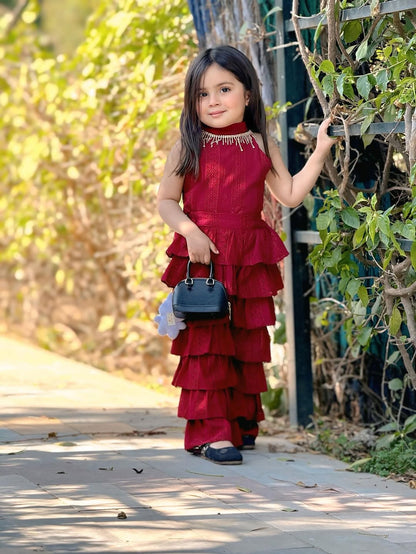 Ruby Ruffle Glam Co-Ord Set