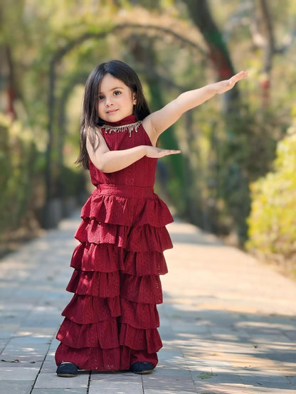 Ruby Ruffle Glam Co-Ord Set