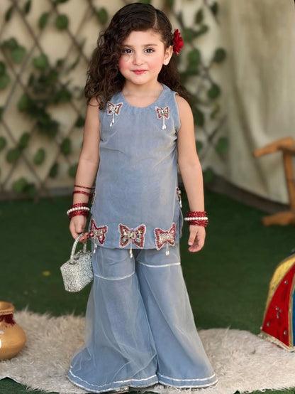 Maherina Aura Festive Stylish  Kurti Palazzo Set