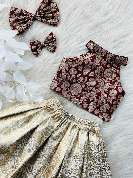 Diya Printed Ready to Wear Cotton Lehenga & Choli