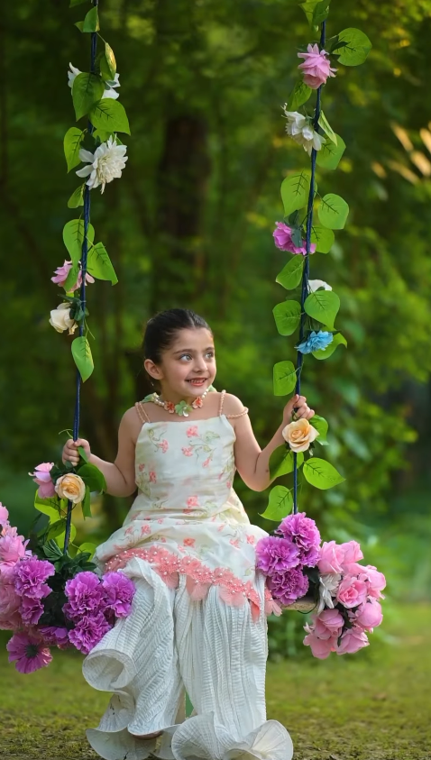 Mint Blossom Ethnic Cute Girls Sharara