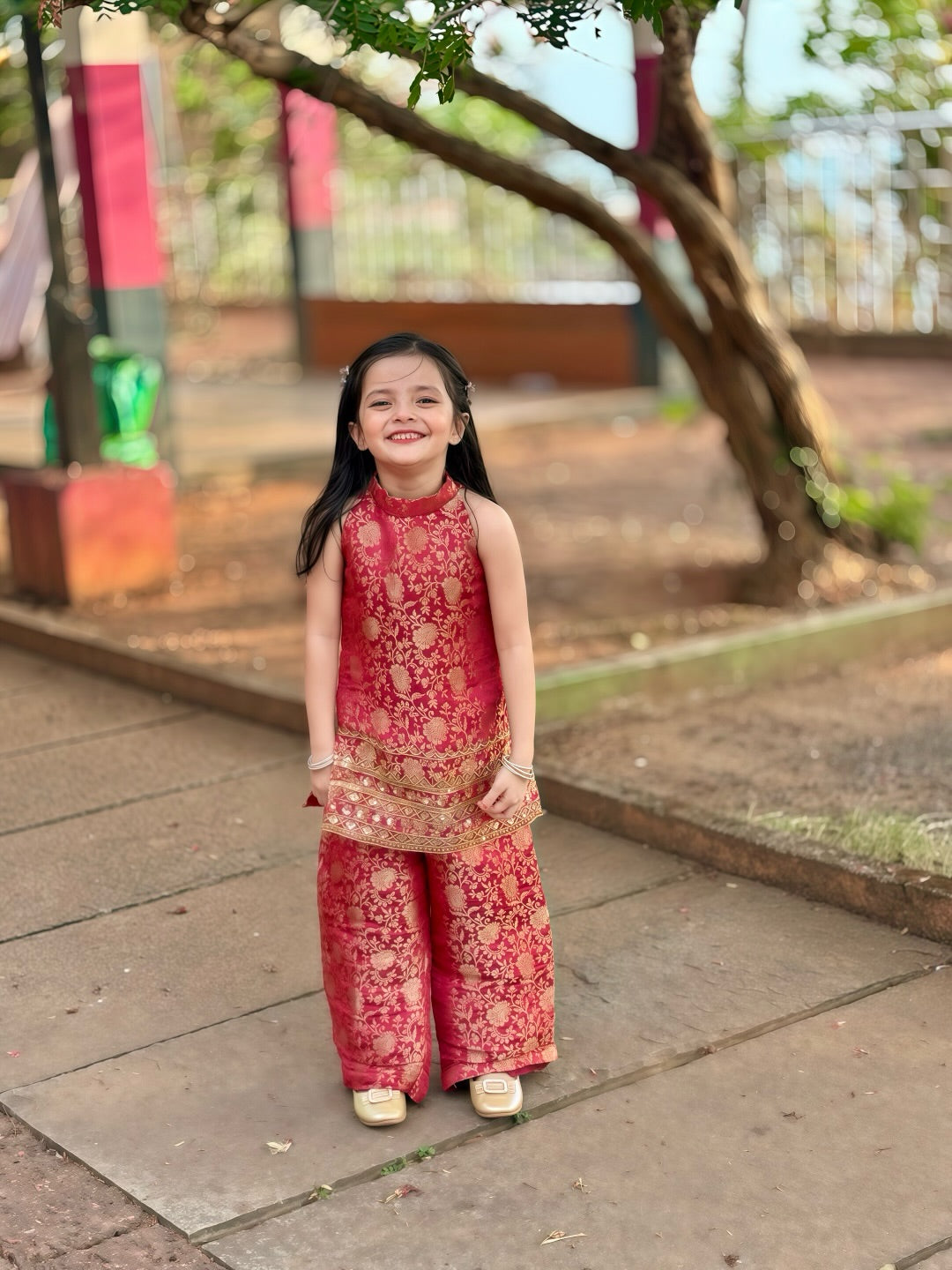 Little Girls Elegant Festive Patiyala Suit